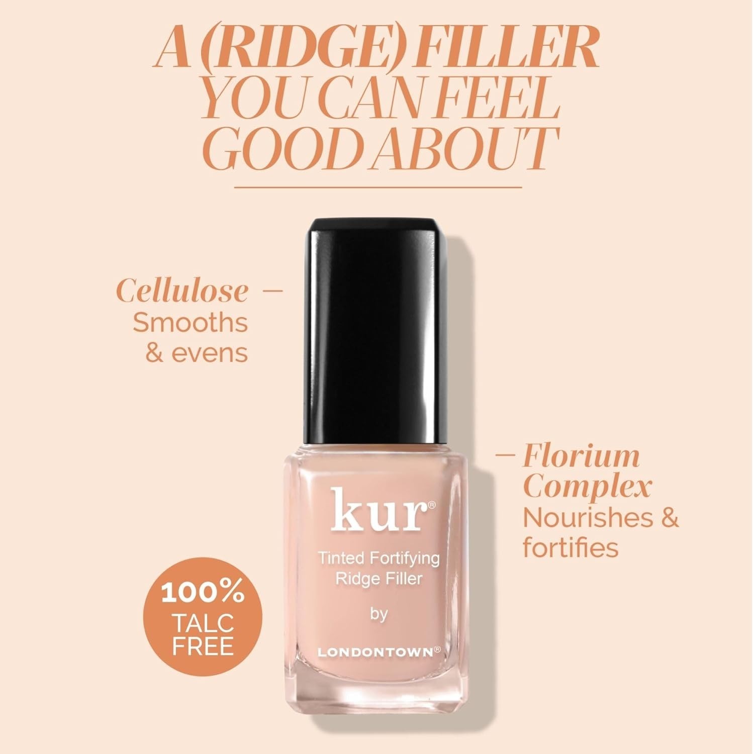Fortifying Nail Ridge Filler – Self-Leveling & Moisturizing Base, 0.4 oz