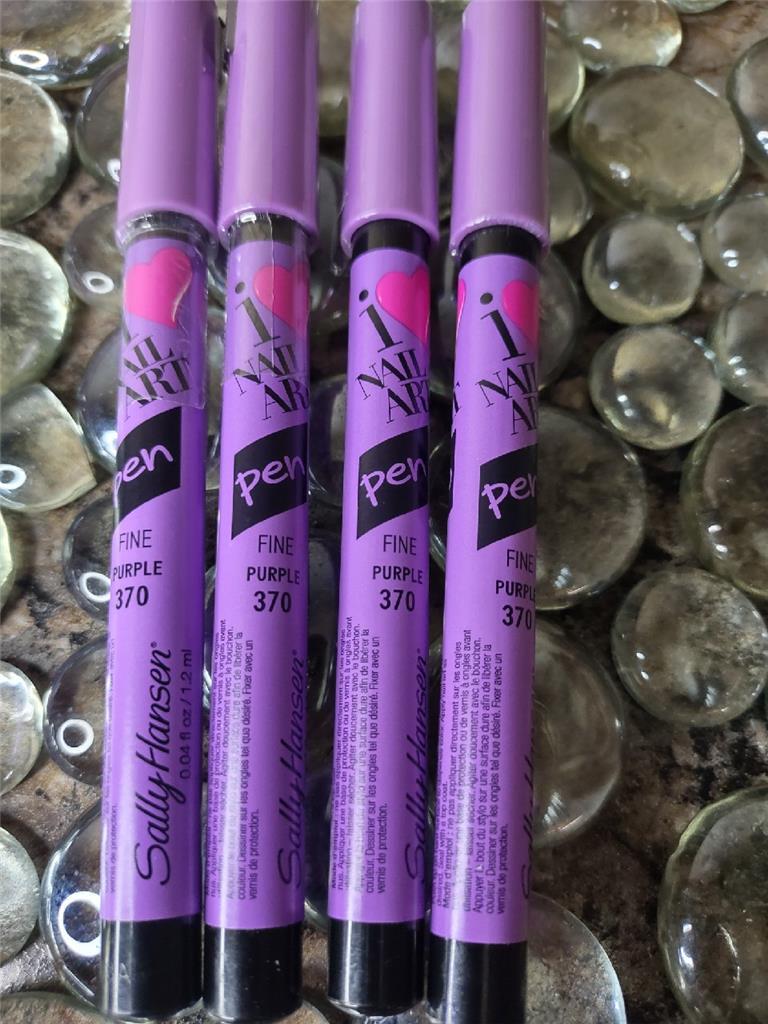 Lot Of 4 Sally Hansen I LOVE NAIL ART FINE PEN # 370 PURPLE Factory Sealed