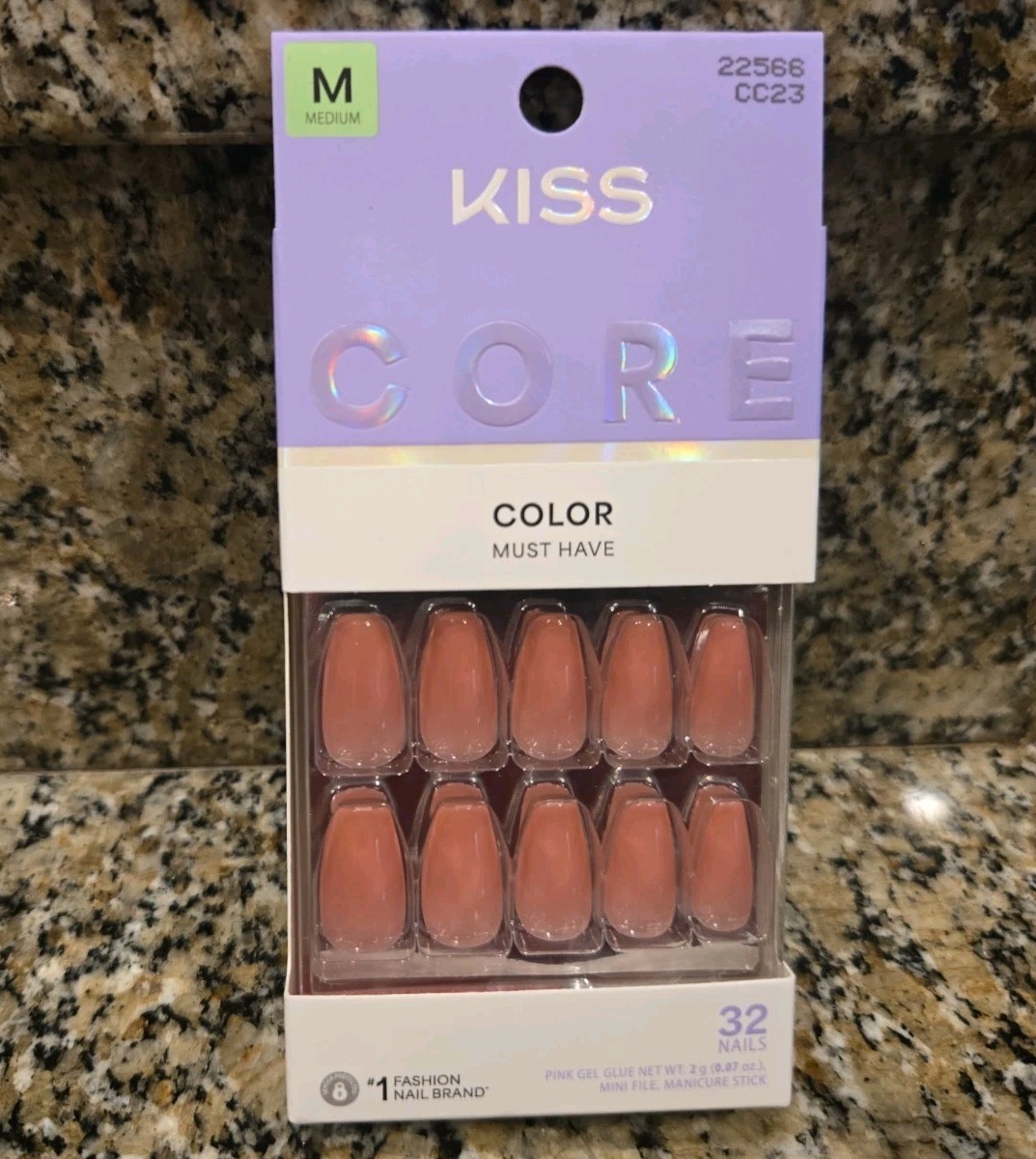 KISS CORE Press On Nails Medium Must Have 32 Nails NIB. Free Shipping