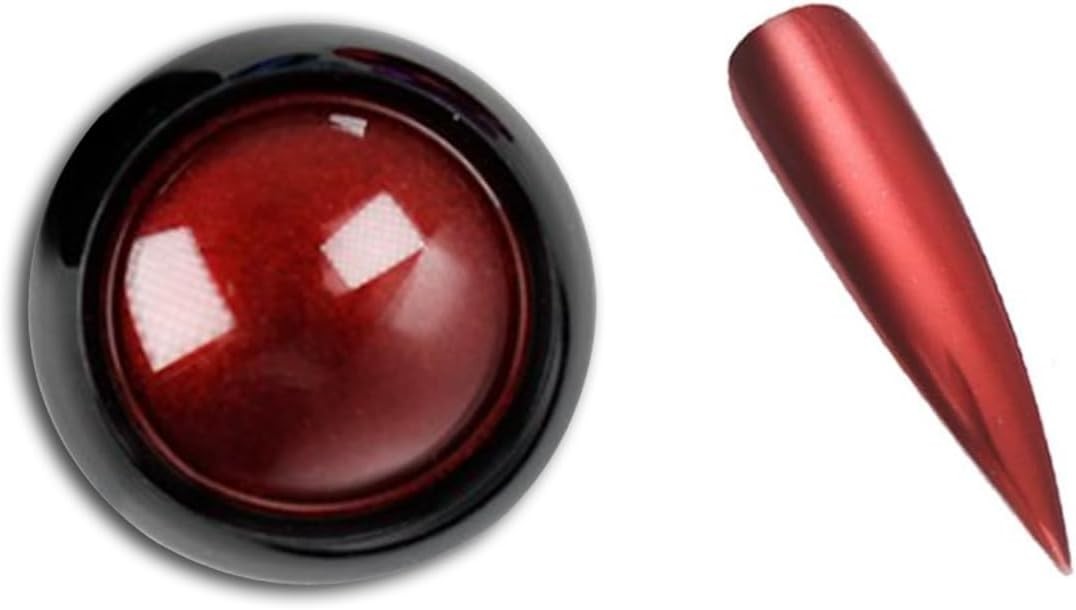 1 Box Mirror Nail Art Glitter Powder Holographic Metallic Red Chrome Nail Powder