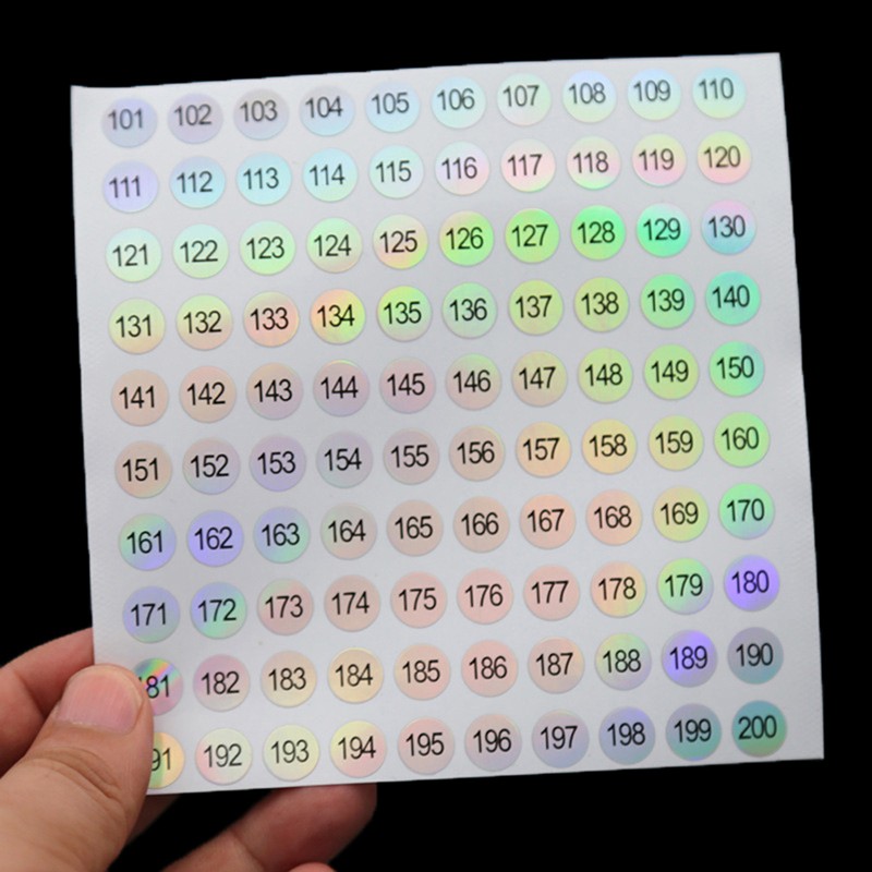 1-1000 Round Waterproof Nail Number Sticker Digital Label Self Adhesive Numbers