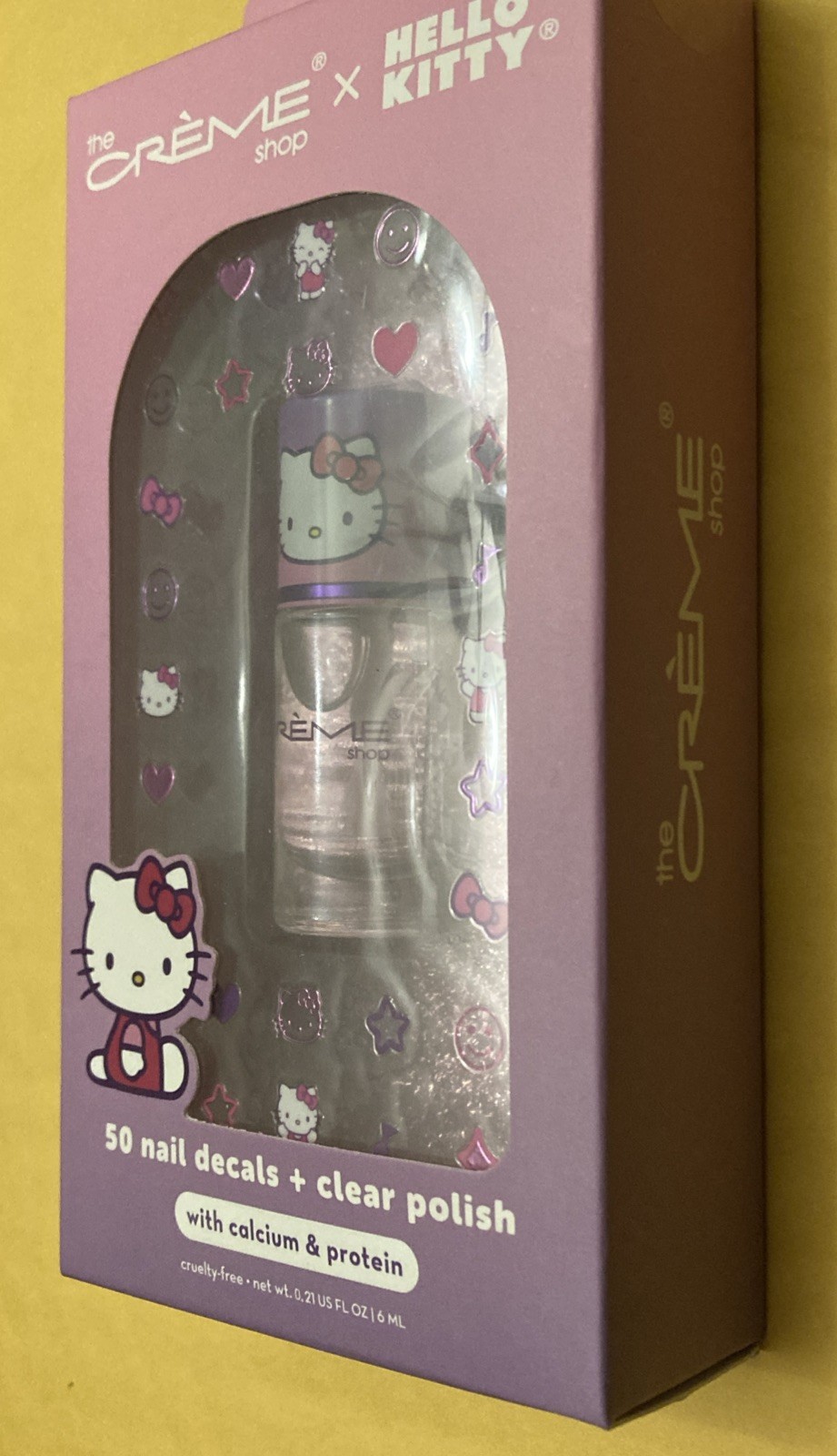 The Crème Shop X Sanrio Hello Kitty 50 Nail Decals & Clear Polish salon nai