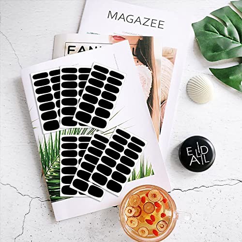 20 Sheets Black Full Nail Wraps for Women Girls – Self Adhesive KIT5 All Black