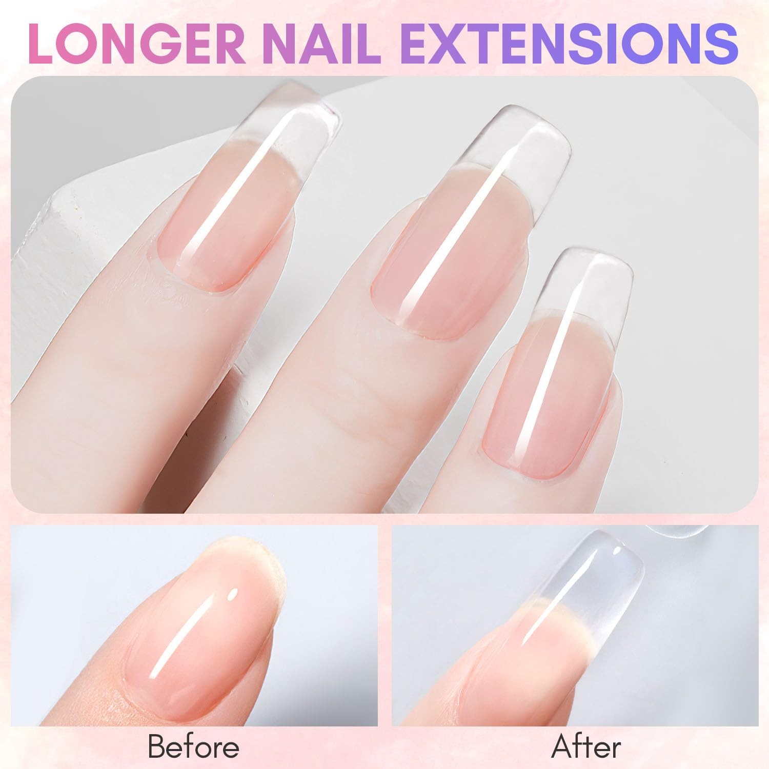 Makartt Poly Nail Gel: Clear 50ML Gel Builder for Natural-Looking