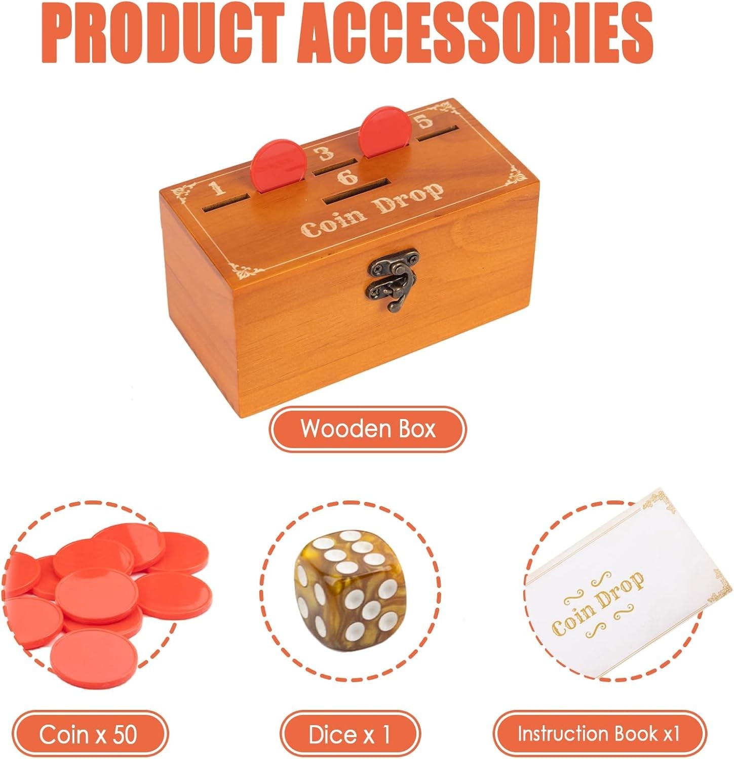 Extguds Wooden Penny Game,Coin Drop Game,Penny Coin 2.8 x 5.2 x inches