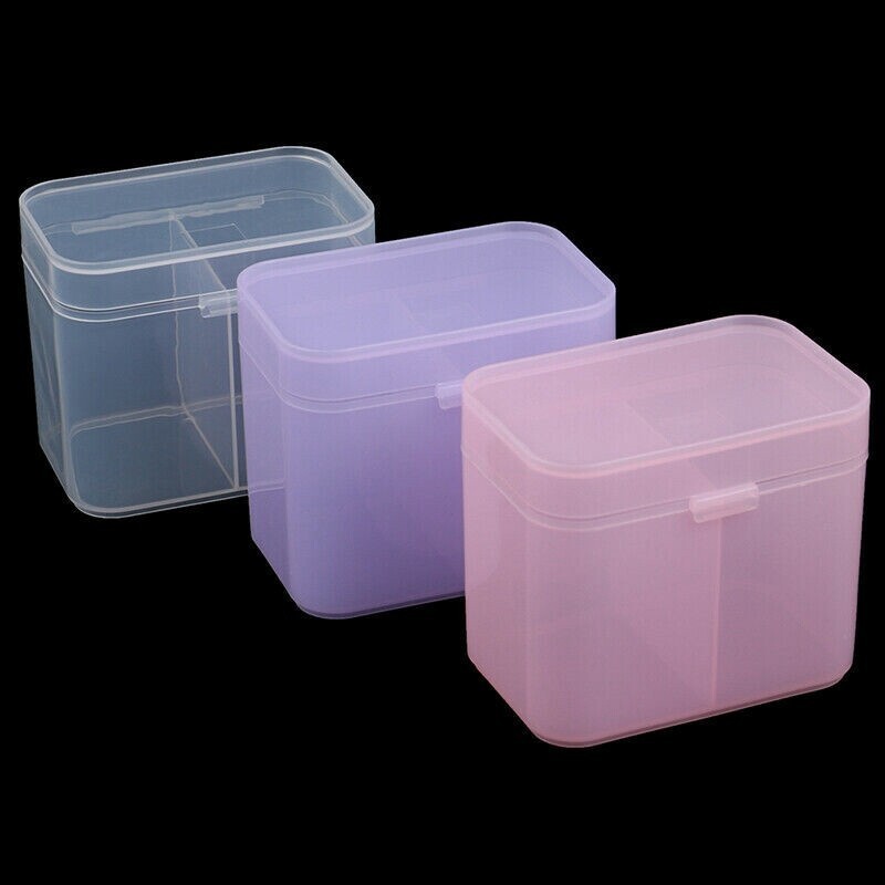 2 Grids Storage Tools Wipes Brush Grids Art Material Cotton Nail Pads Container