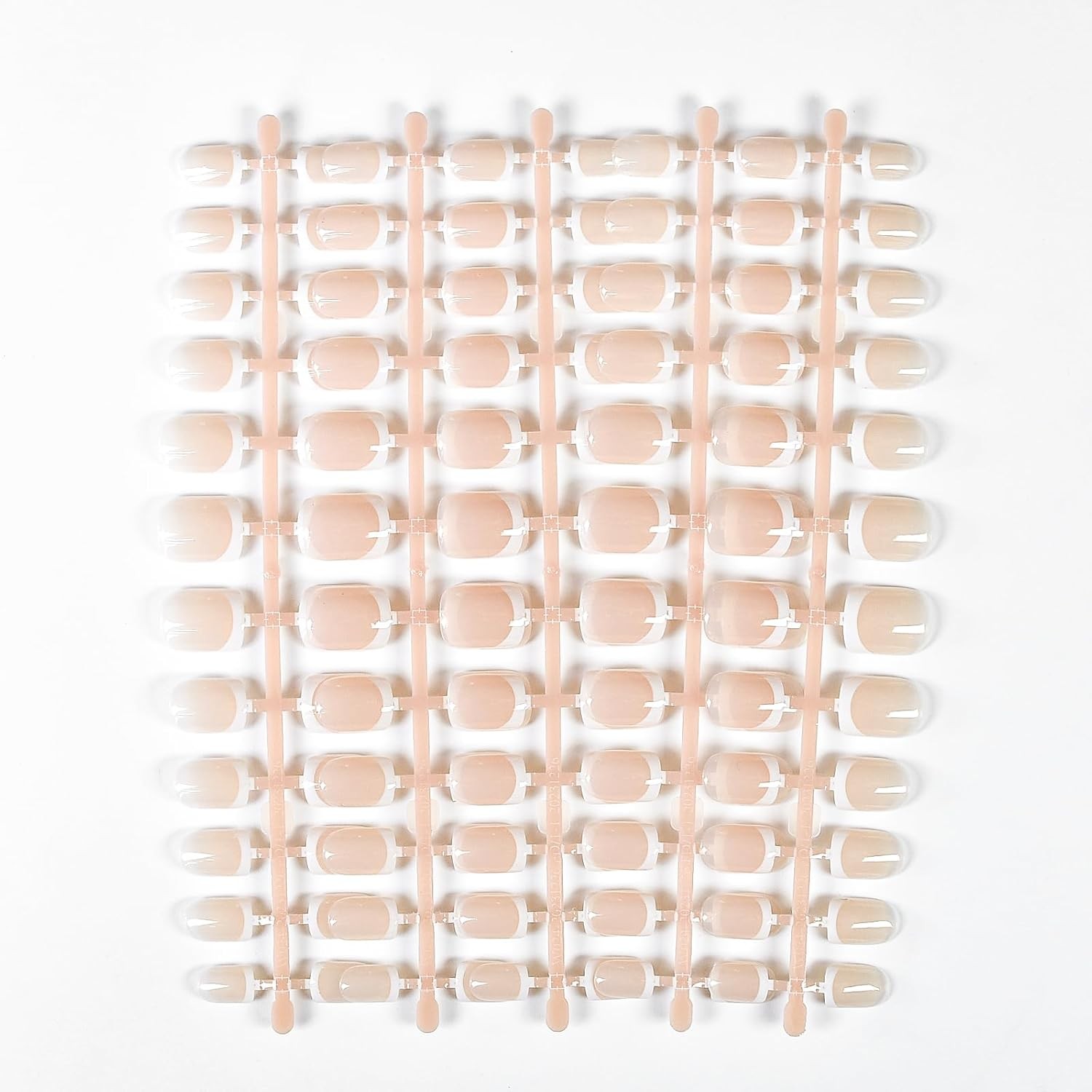 120Pcs White French Tip Press-On Short Square round Fake Nails – Full Cover Glos