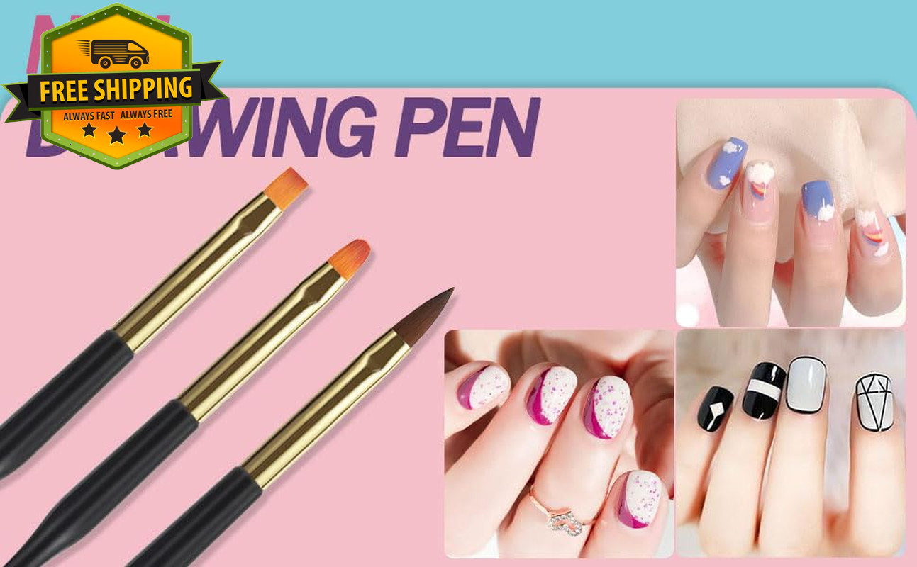 35PCS Nail Art Brush Set Dotting Tools Striping Pens Dust Brush For DIY Design