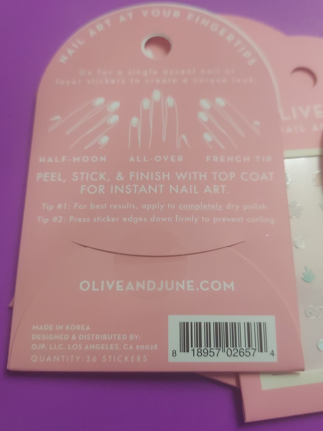 Olive & June Nail art stickers decals sea shells 🐚 Sea Theme 🐟 144 Stickers