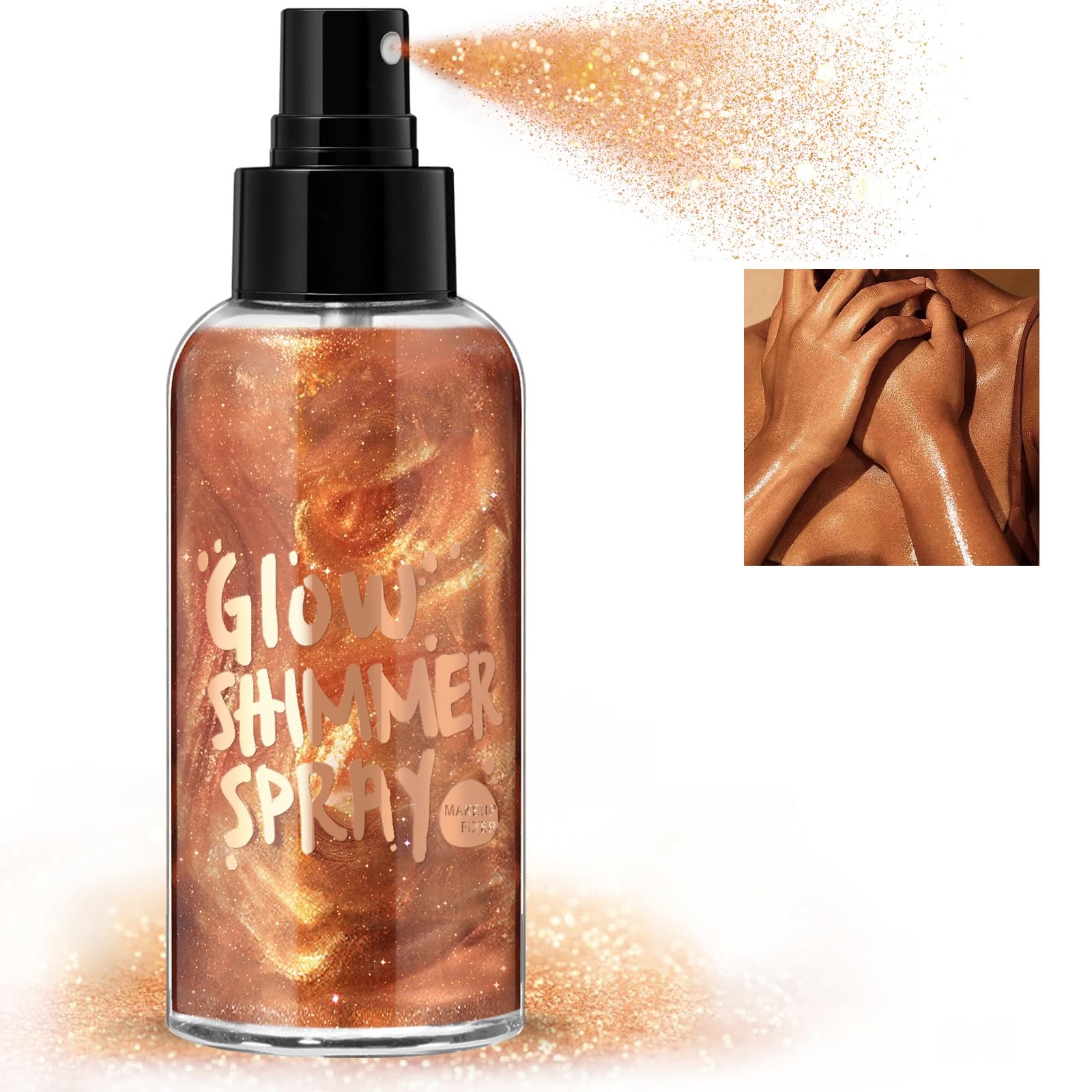Body Glitter Spray – Bronze Body Shimmer for Face, Hair & Body, Moisturizing …
