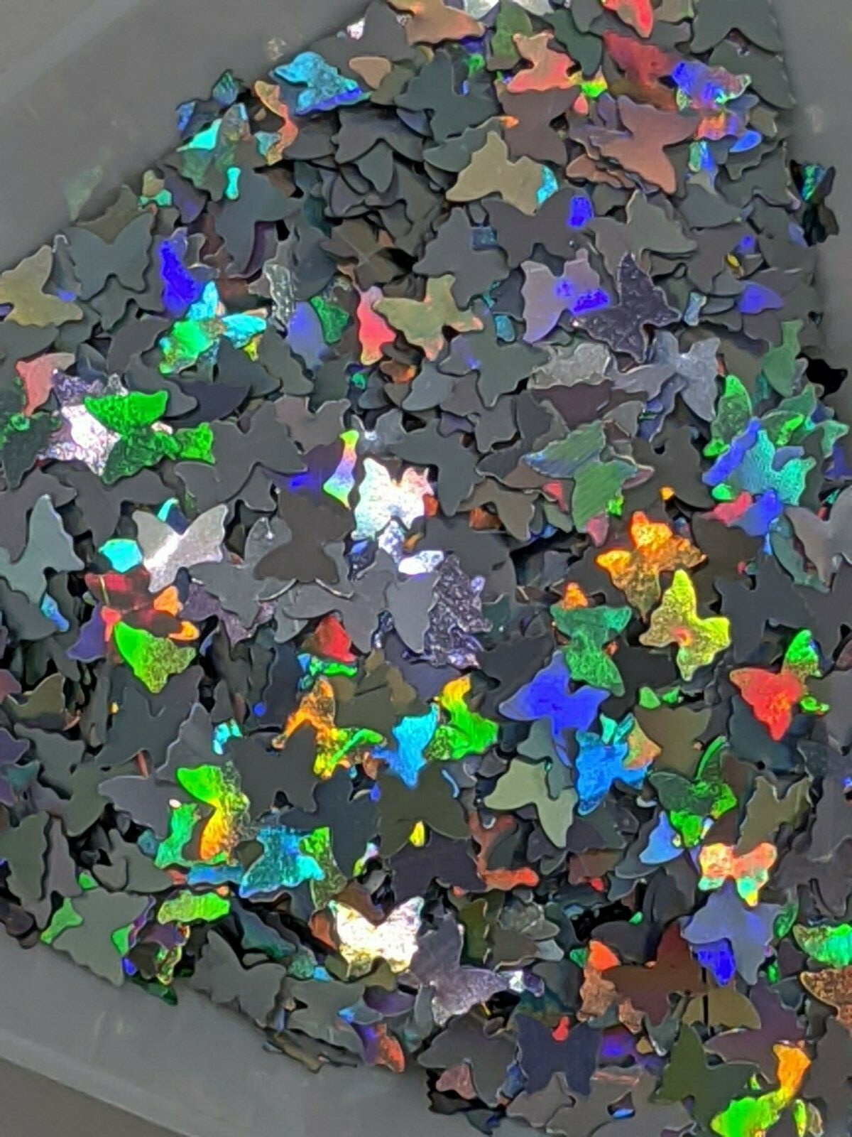 Holographic Silver Butterfly Shapes, Nail Art Embellishment/sequin. Uk Seller.