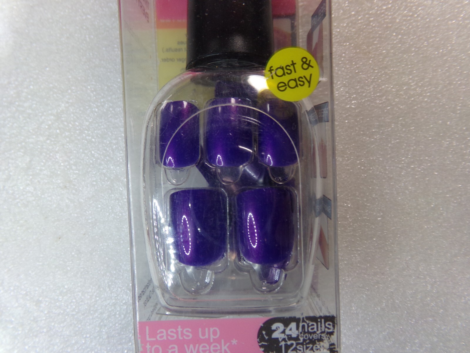 Nadeco Nails “Compare to imPRESS” Press-on Nails short, Shiny Blue Pink