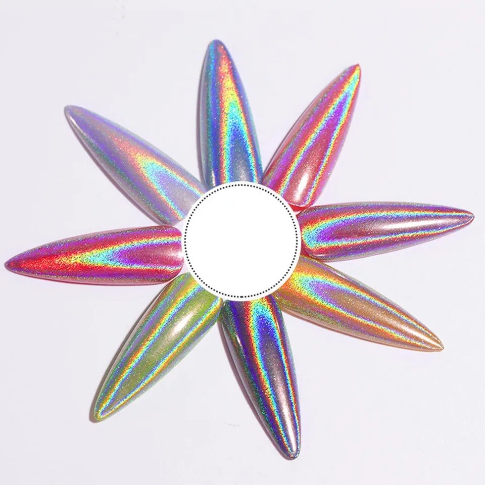 Holographic Nail Chrome Rainbow Powder Unicorn Pot Shiny DIY Pigment Nails 15μm
