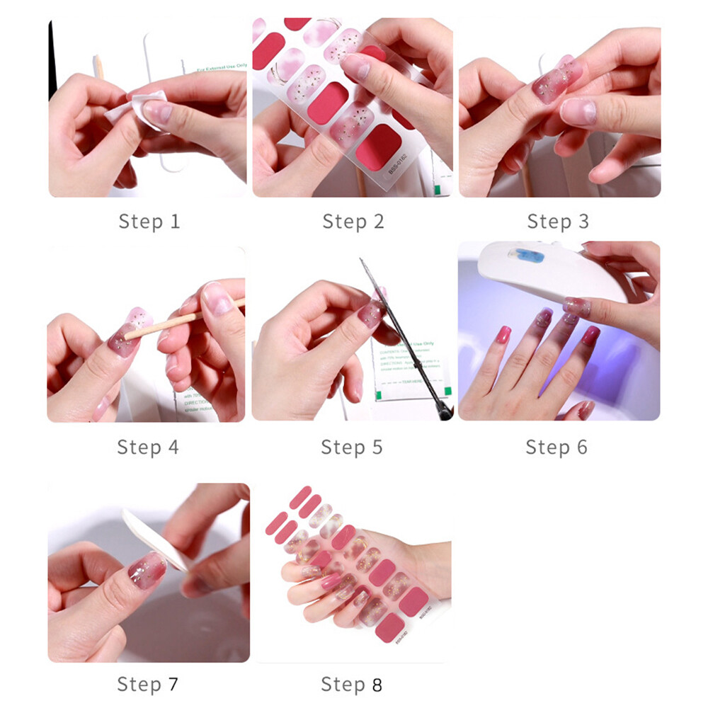 Full Size Nail Wraps Stickers Polish Toe Manicure Art Self Stick Decor 3D Decal^