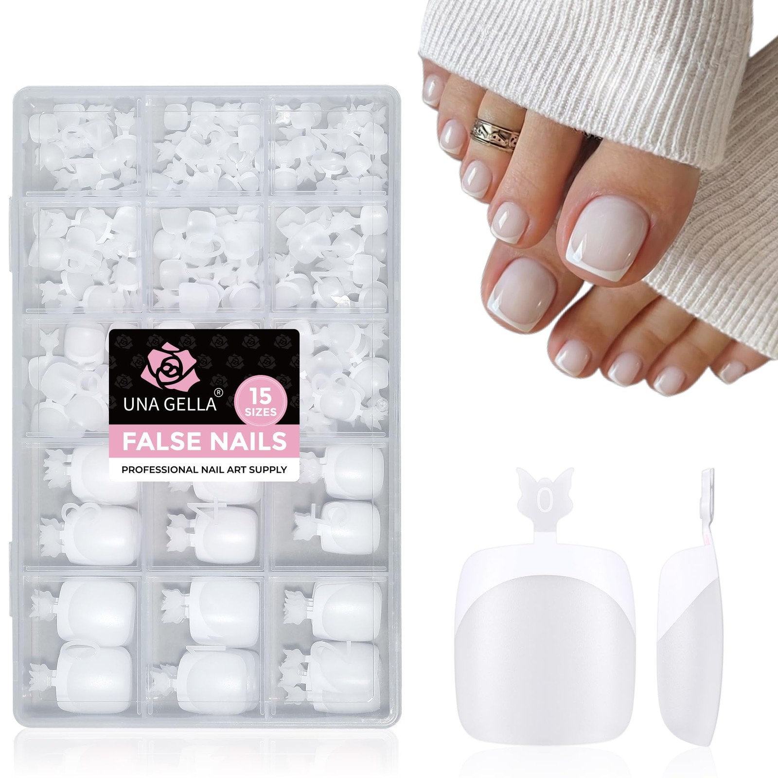 UNA GELLA French Toenails Milky White