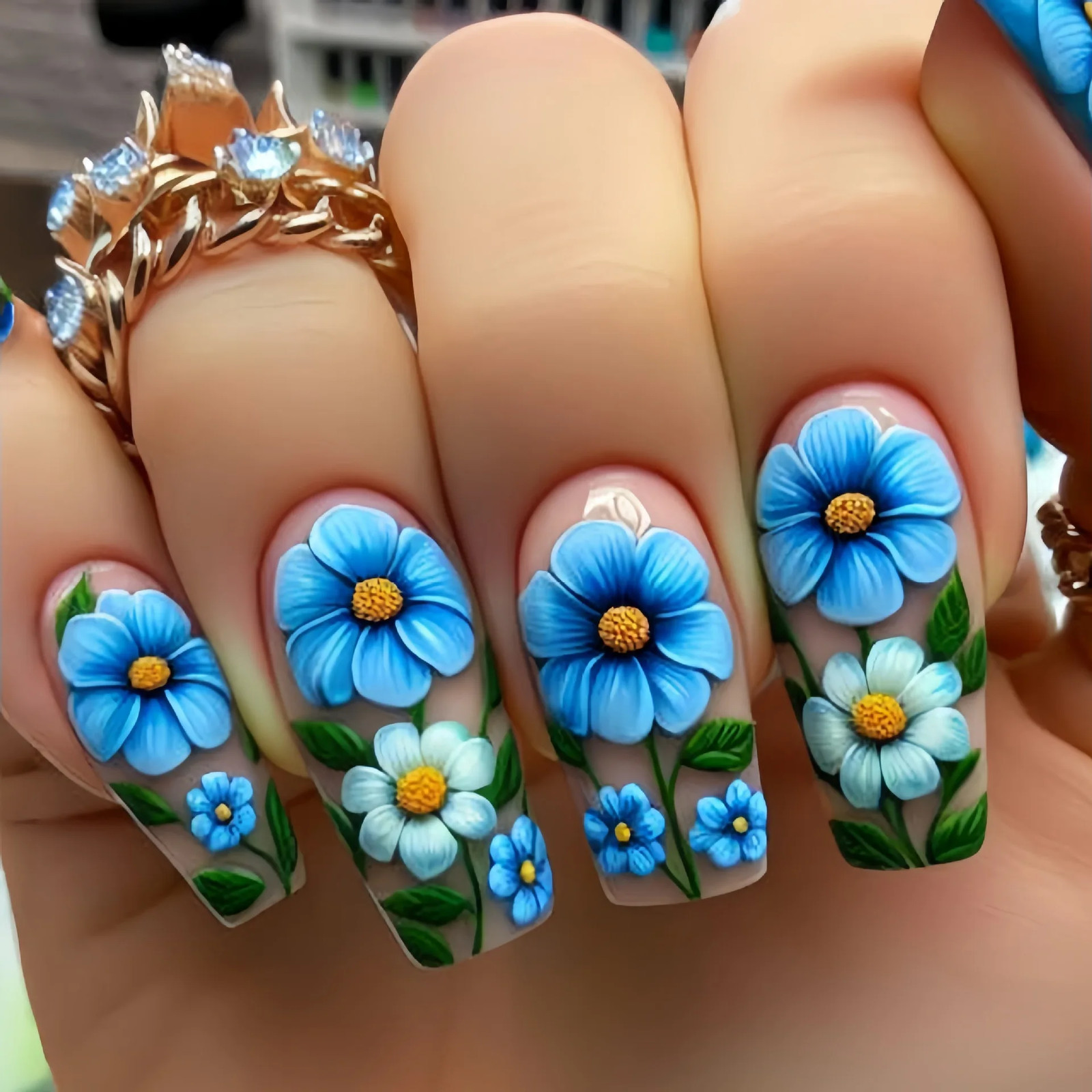 24pcs set Spring Summer Press On Nails Short Medium Long Fake Nails For Women