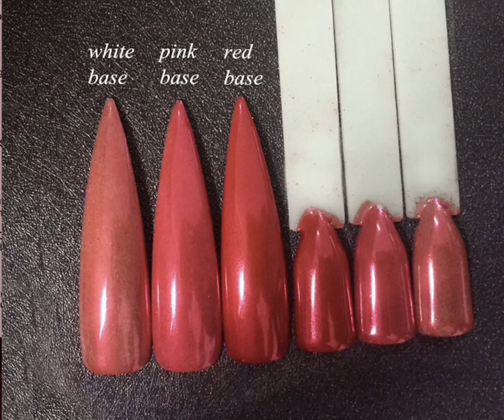 Red Mirror Powder Chrome Pigment Nail Art Christmas Mermaid Gel Polish Varnish