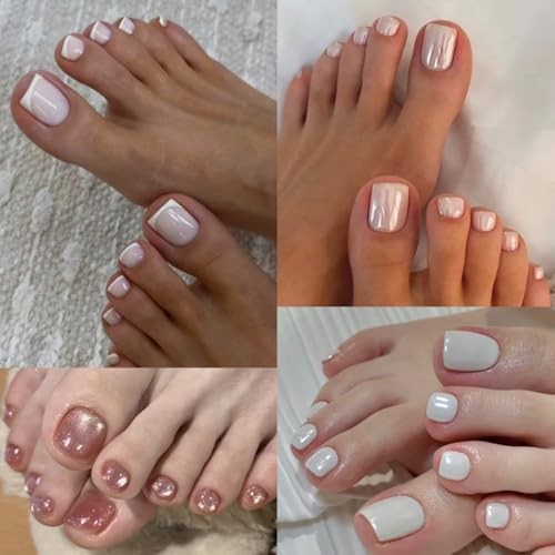 300PCS Toenail Extension Dual Form for Poly Gel, Full Cover Square French