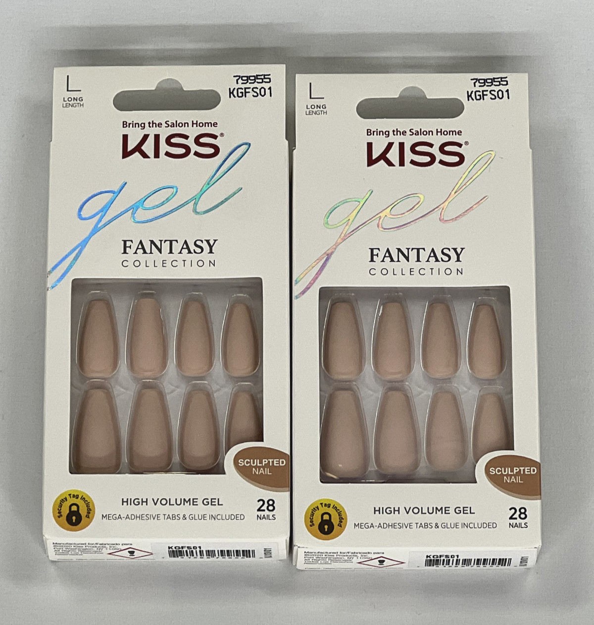 Pack of 2 – Kiss Gel Fantasy Collection | KGFS01 | Long Length – NEW