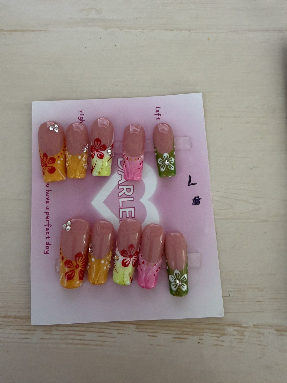 press on nails handmade size large