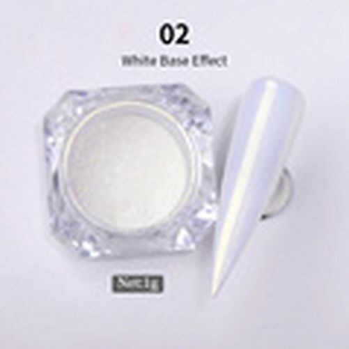 Mirror Glitter Nail Chrome Pigment Dust Power Pearl White Rubbing Powder Glitter