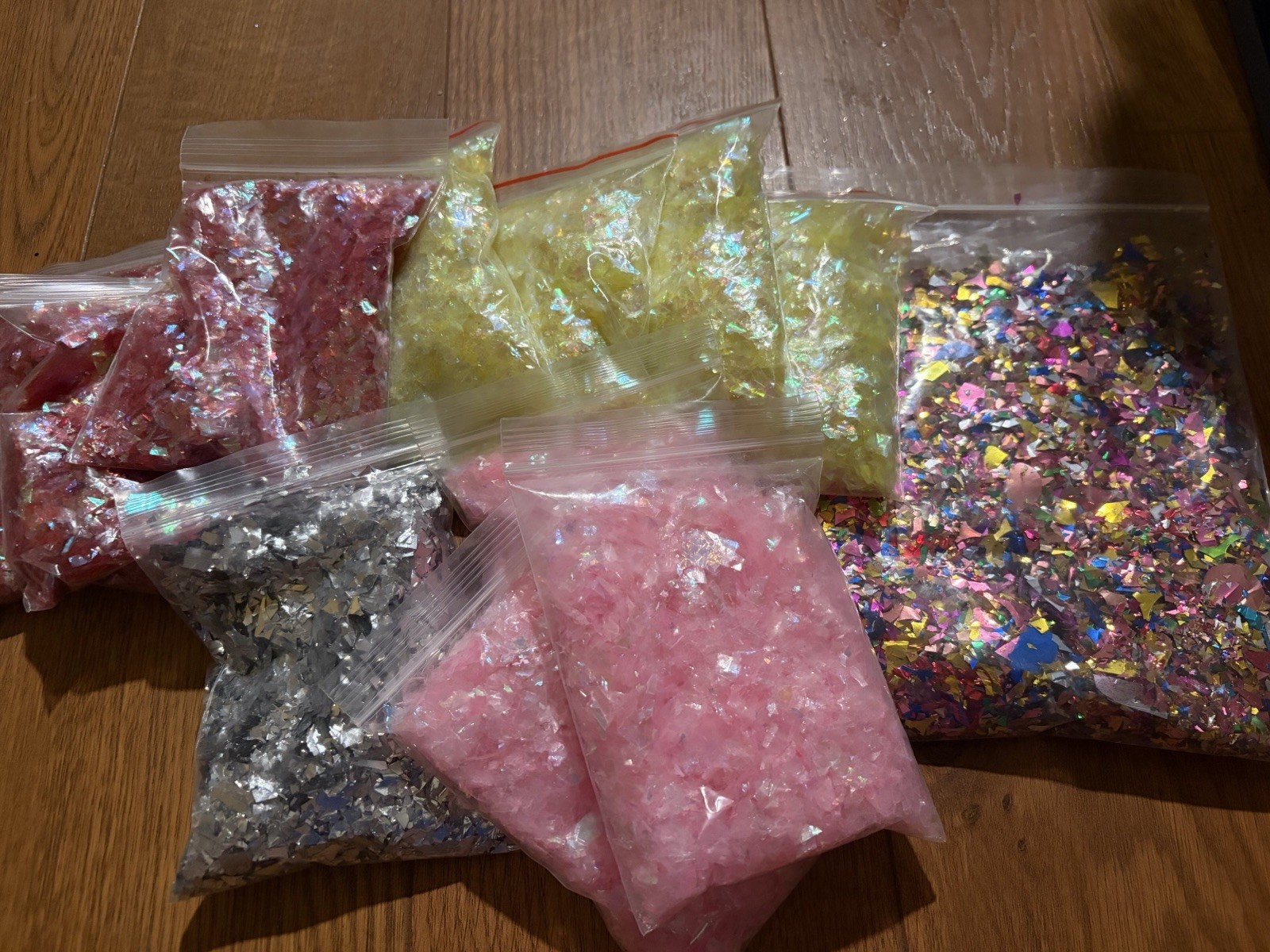 Big IRIDESCENT GLITTER FLAKES Nail Art Resin Craft Mylar Shreds