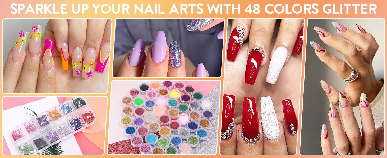 Paquete De Uñas Acrilicas Kit Profesional De Esmalte Para Pinceles Set Rutilar