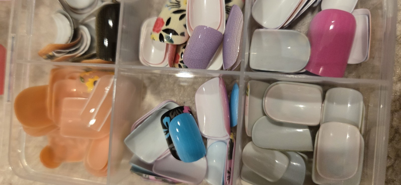 Glue On Colorful Nails Press On Nais Glue Not Included. Printed Nails. Box 120
