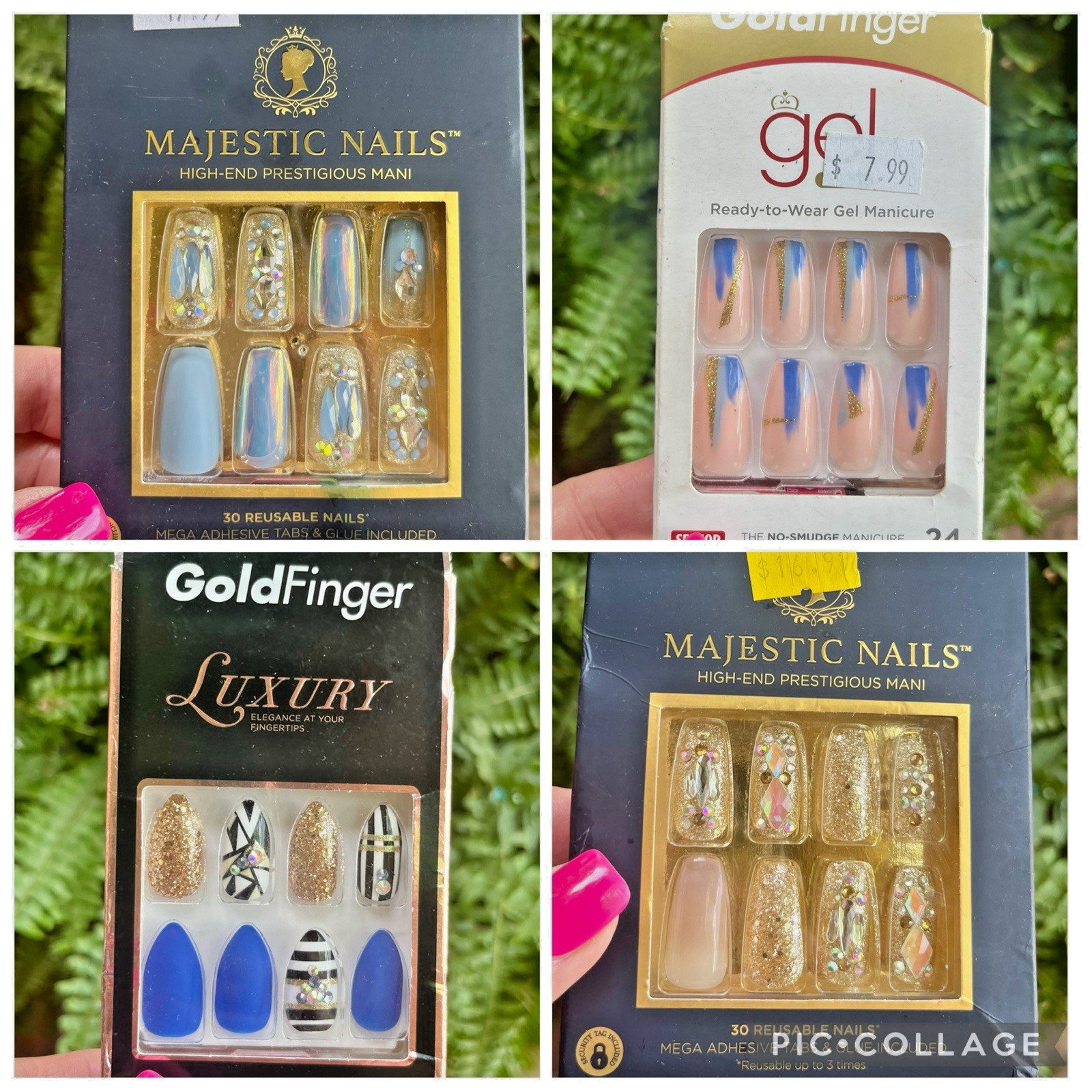 Kiss Majestic Nails & Gold Finger Luxury Nail Lot/4 NEW Packages See List