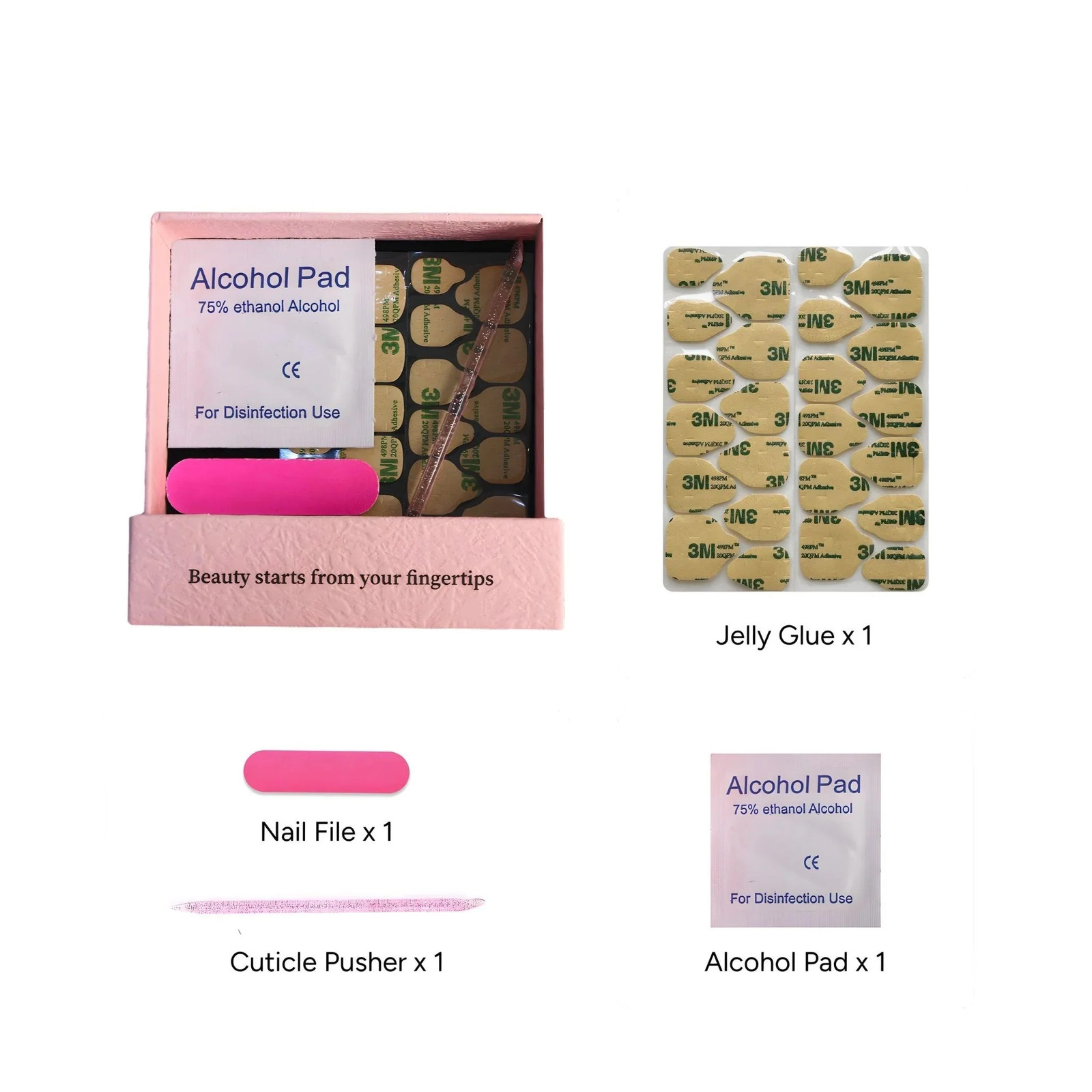 SIYOU Cardigan Short Squoval Cream Mauve Plaid Press-On Nails 10pc