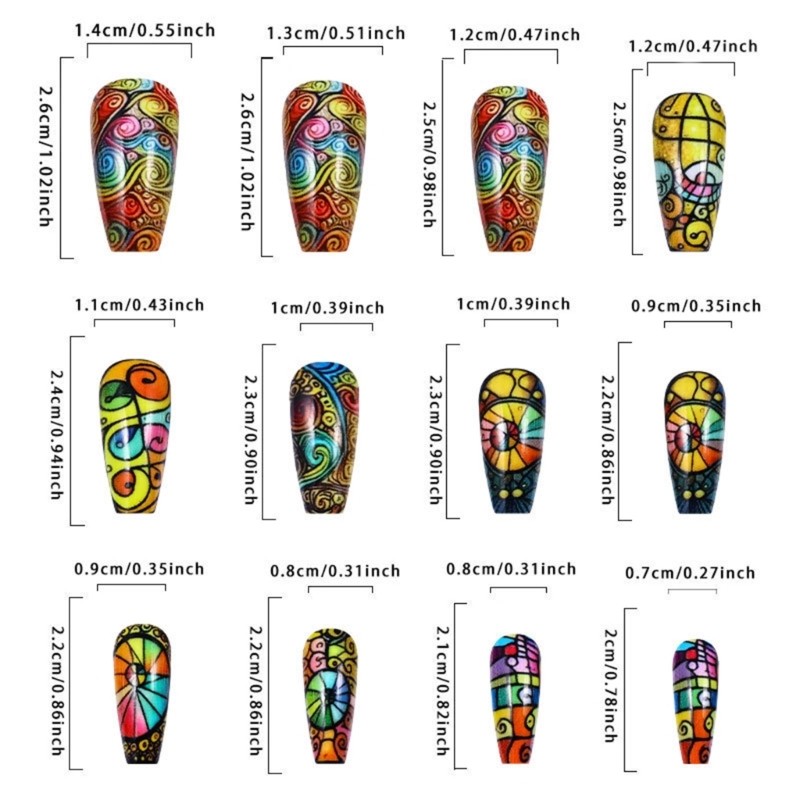 24pcs Natural Look False Nail Full Cover on Nail Decors for Everyday Use