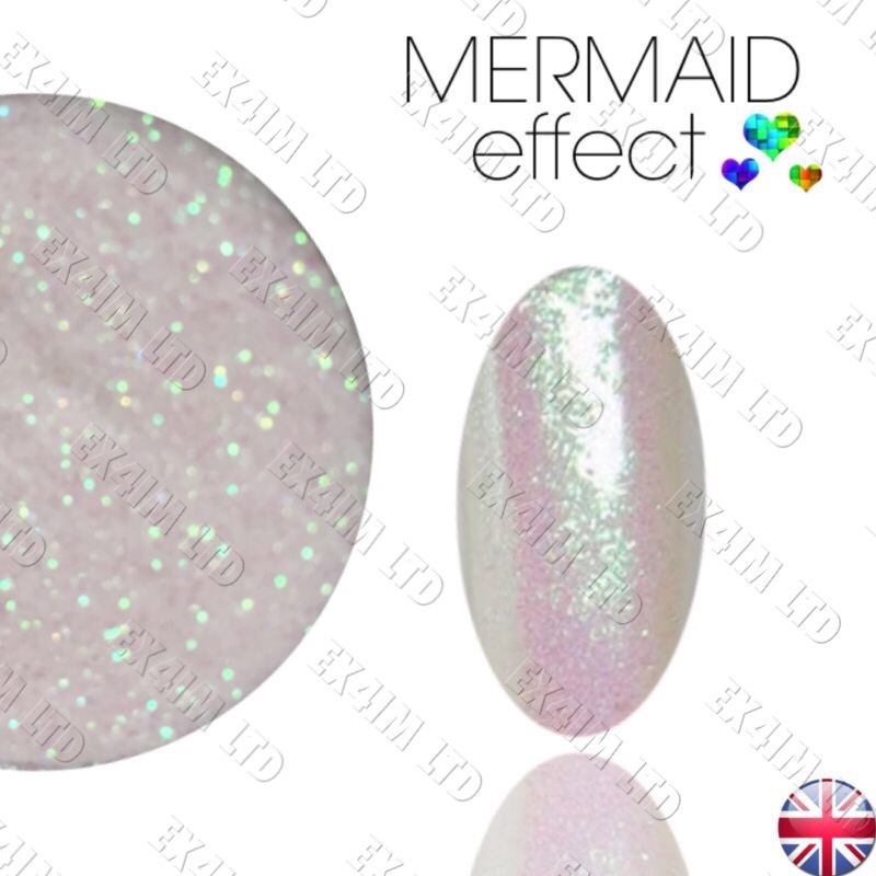 MERMAID EFFECT Nails Art Glitter Powder Magic Dust Glimmer Emerald Iridescent UK