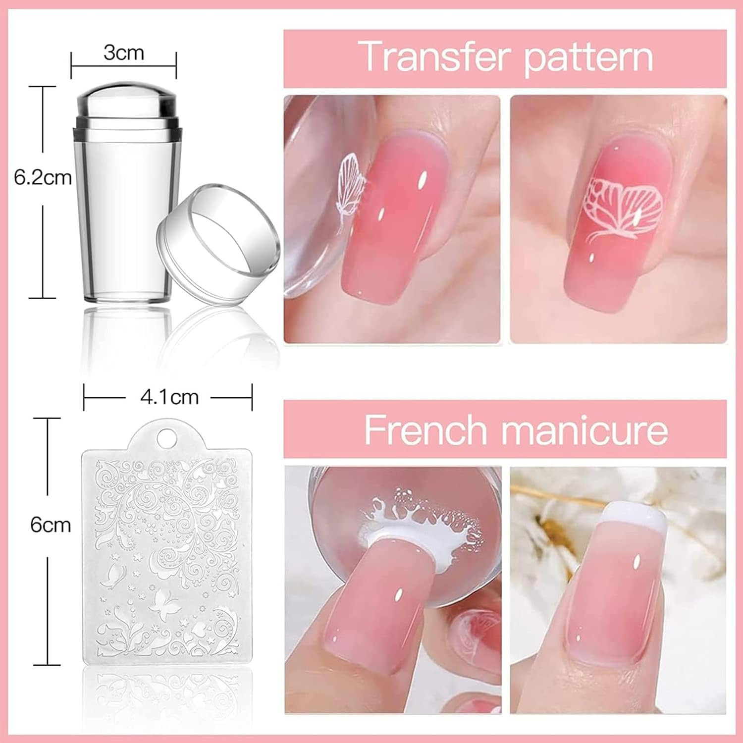Nail Art Stamping Plates Set 10PCS French Line Stamp Templates, Nail Stamping Ki