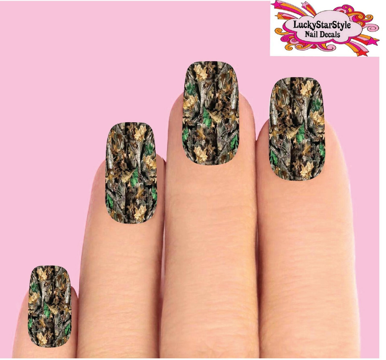 Waterslide Full Nail Decals Set of 10 – Realtree Camo Camouflage