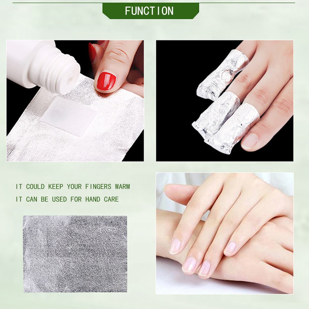 Gel Nail Polish Remover Soak Off Foil Removal Wraps with Cotton Pad 100pc