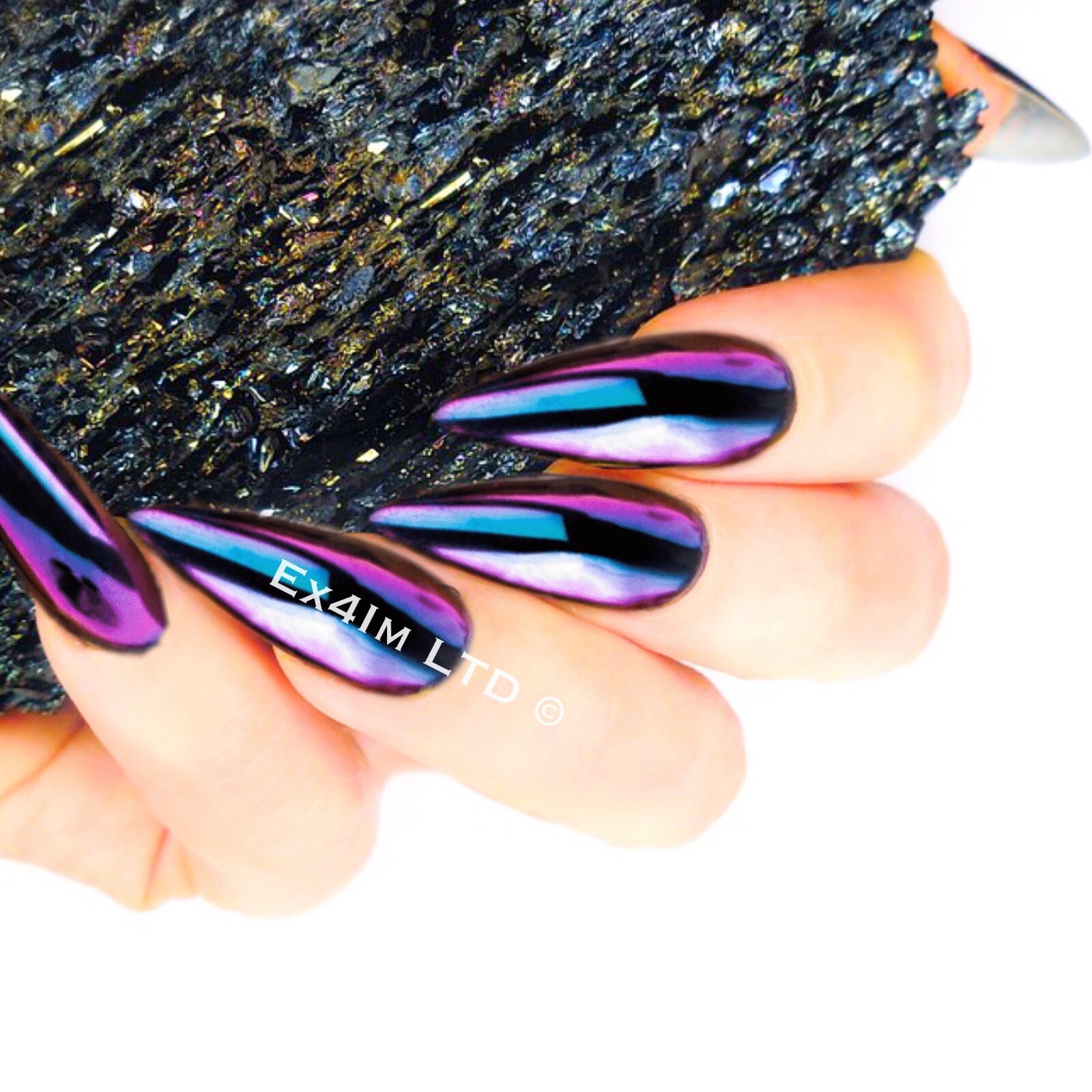 New Chameleon Nail Art Mirror Chrome Powder Rainbow Colour Changing Blue Purple