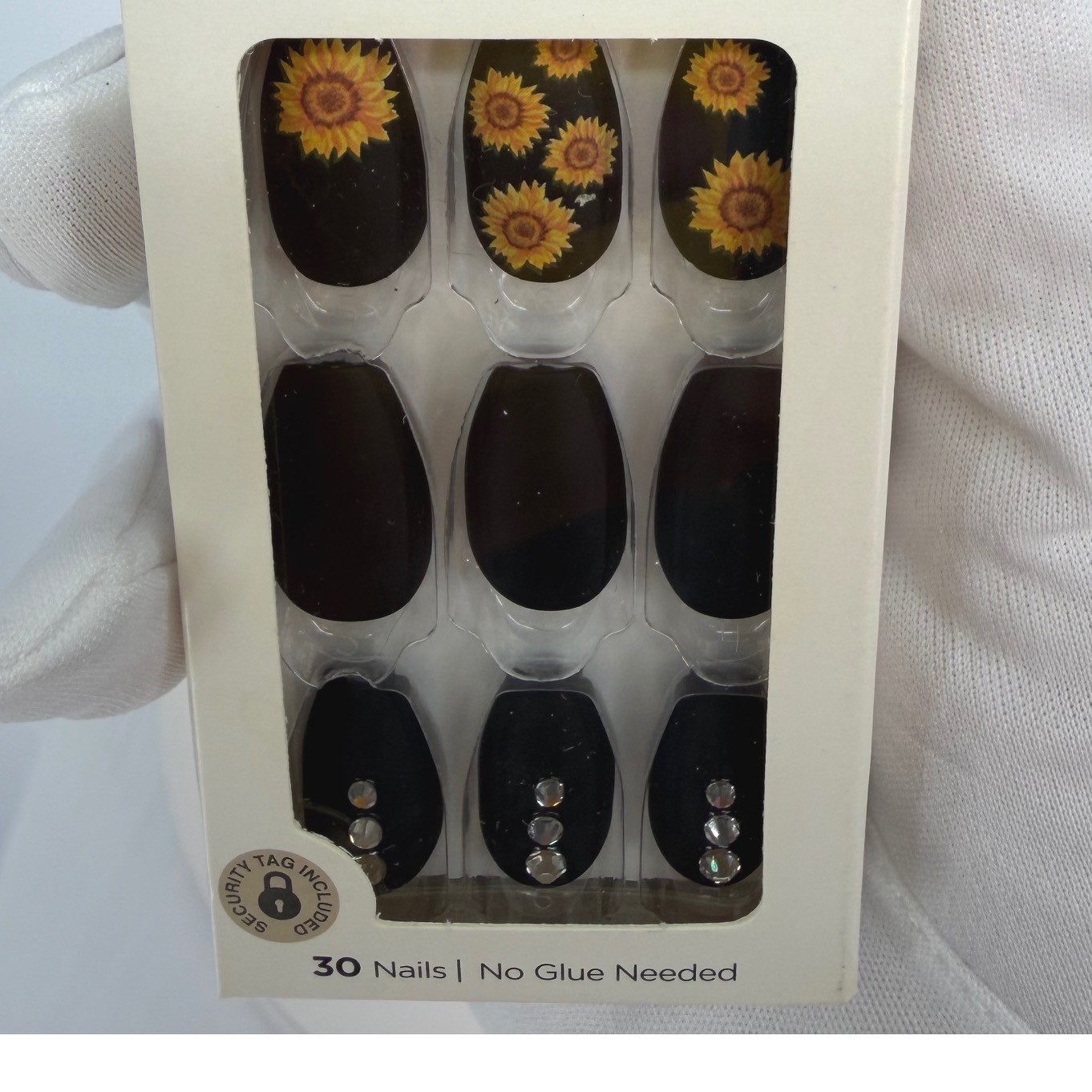 imPRESS Press On Med Nails 30 Count Festival Night Sunflower Rhinestones 93-53