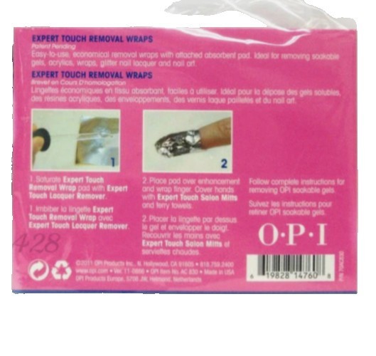 OPI Expert Touch Removal Wraps 20pcs GelColor Nail Soak-Off Foil Pads Salon-Pro!
