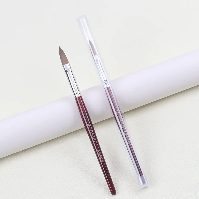Kolinsky Acrylic Nail Brush Mink Hair Wooden Handle Nail Art Gel Builder 4-14
