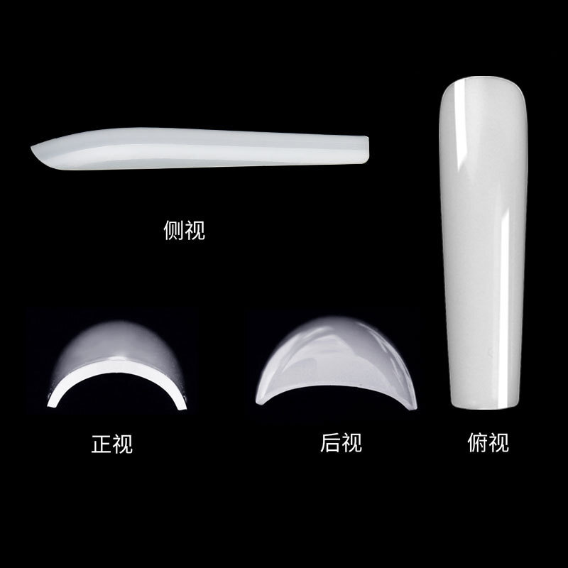 504Pcs 3XL Ballerina False Nail Tips Acrylic Full Cover Fake Nails Clear Natural