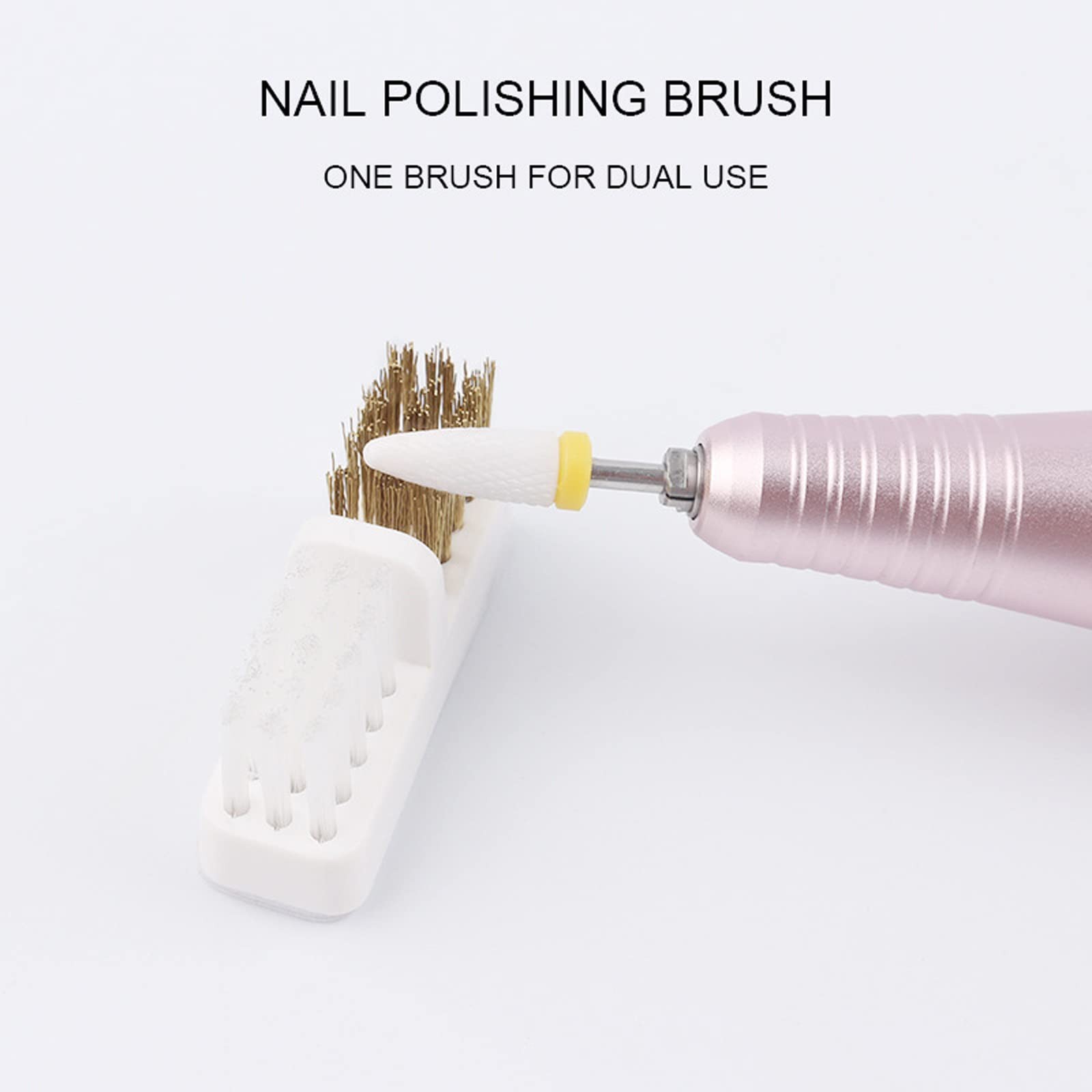 Nail Drill Bit Wire Cleaner Brush, Nail Art Cleaner Tool for Salon or Home Us…
