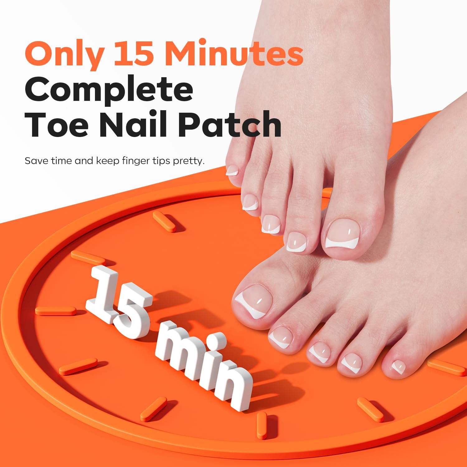Modelones Short Square Toe Full Cover Nails, C1-510pcs Nails