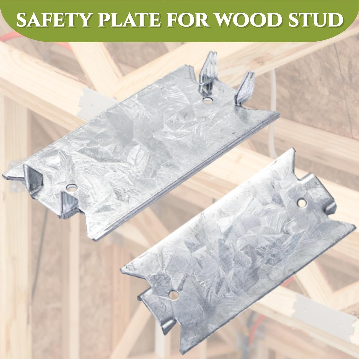50 Pieces Nail Plates, 1.5 X 3 Inch Nail Plates for Wood Studs, Anti-Nail Cable