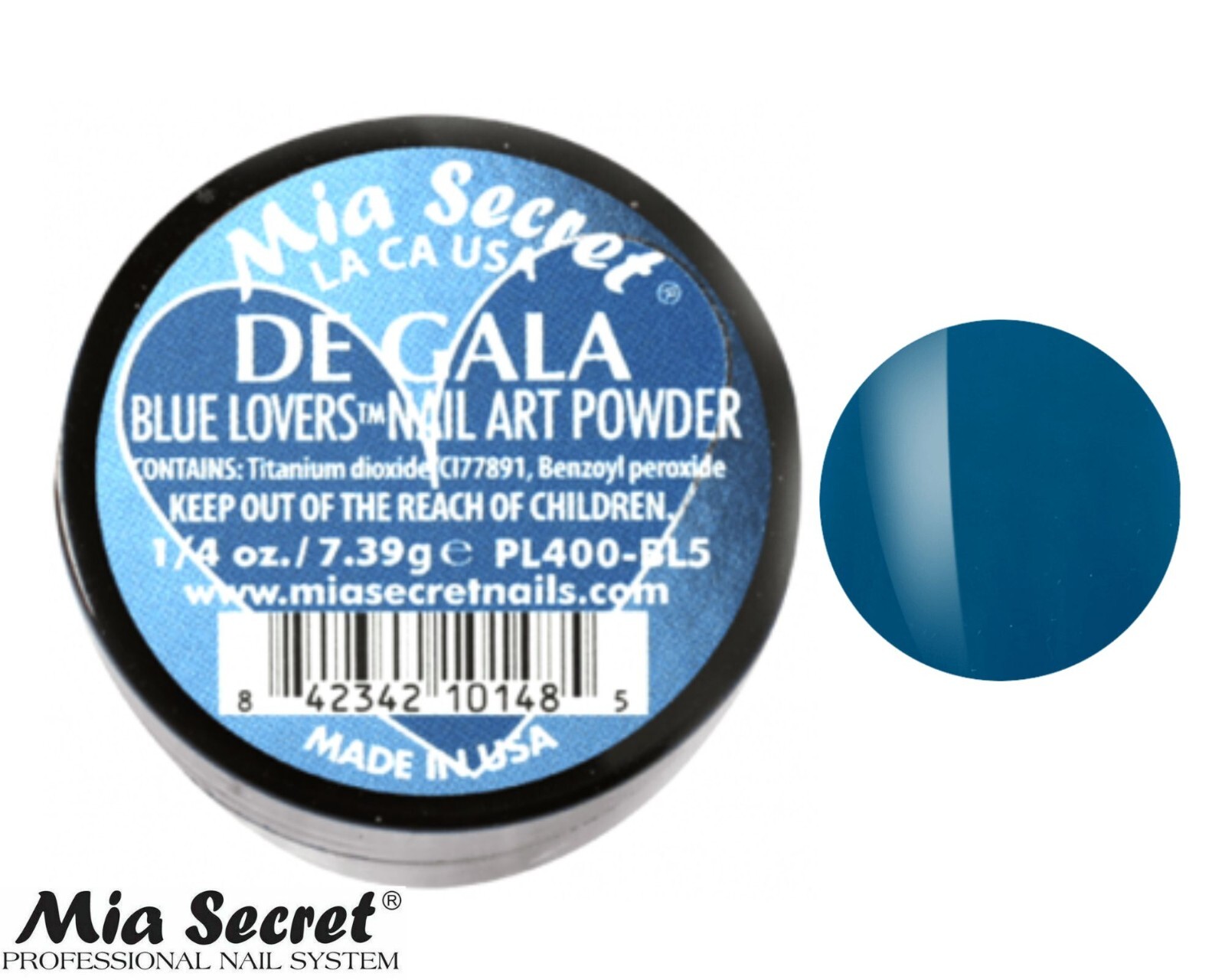 MIA SECRET Nail Art Powder 1/4oz- De Gala (BLUE LOVERS COLLECTION)