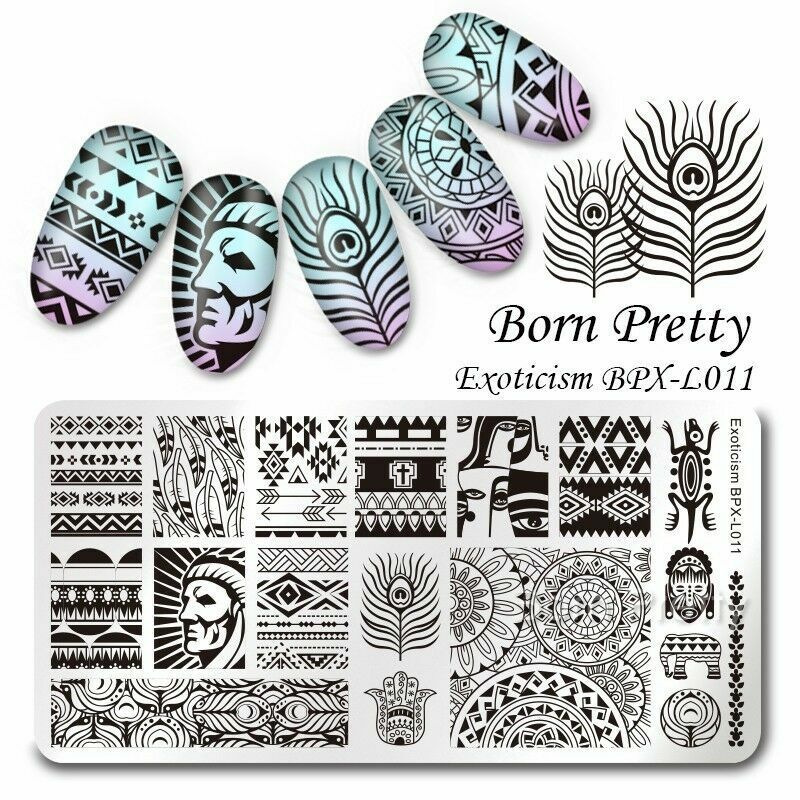 Nail Art Stamping Image Plate Exoticism Theme DIY Template Manicure BPX-L011