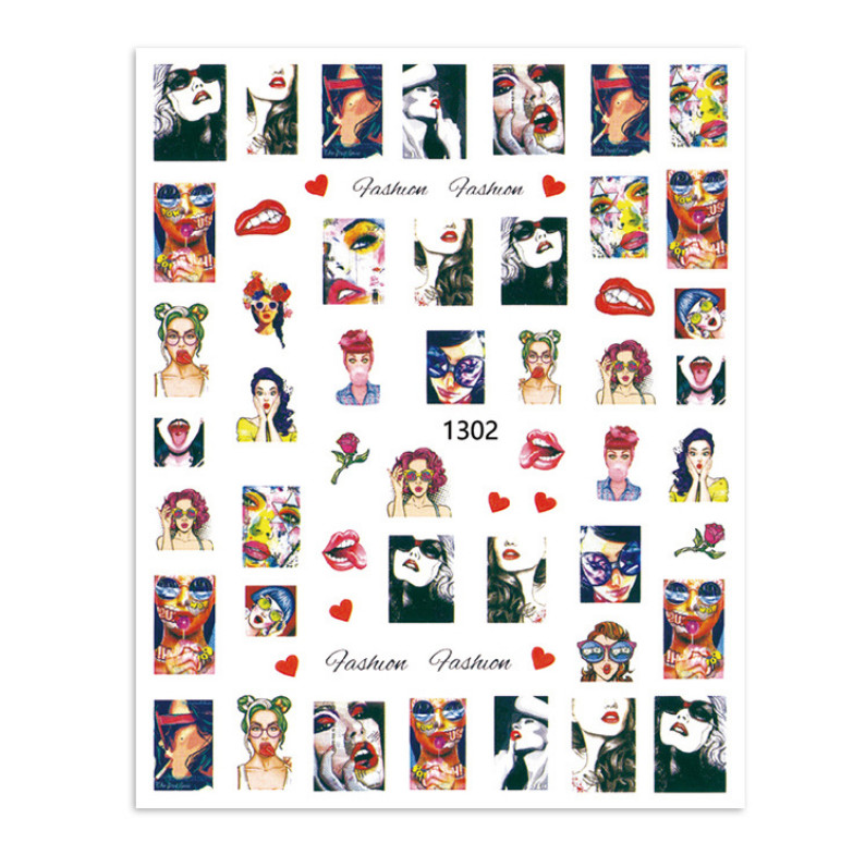 Nail Art Stickers Decals Transfers Sexy Lips Pop Art Lollipops Bad Girl 3D NH10