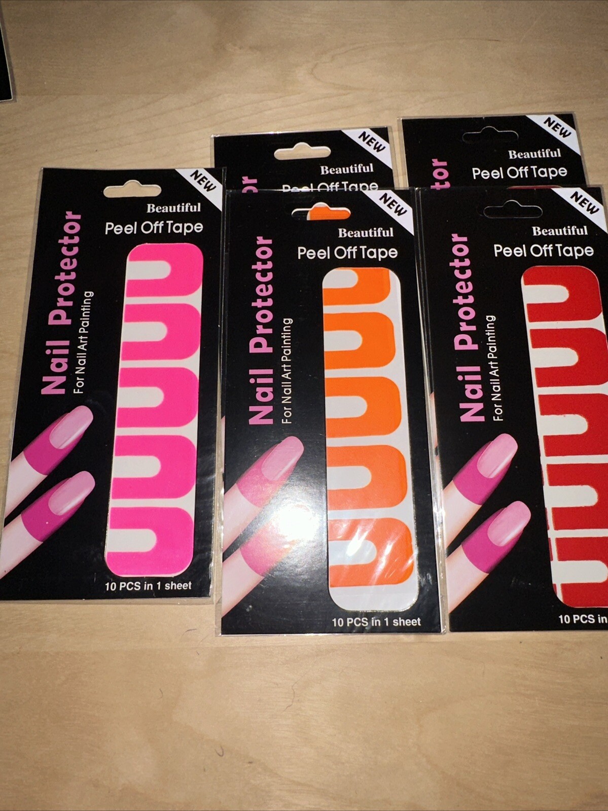 5 Sets – Peel Off Nail Protector Tape – 5 Colors