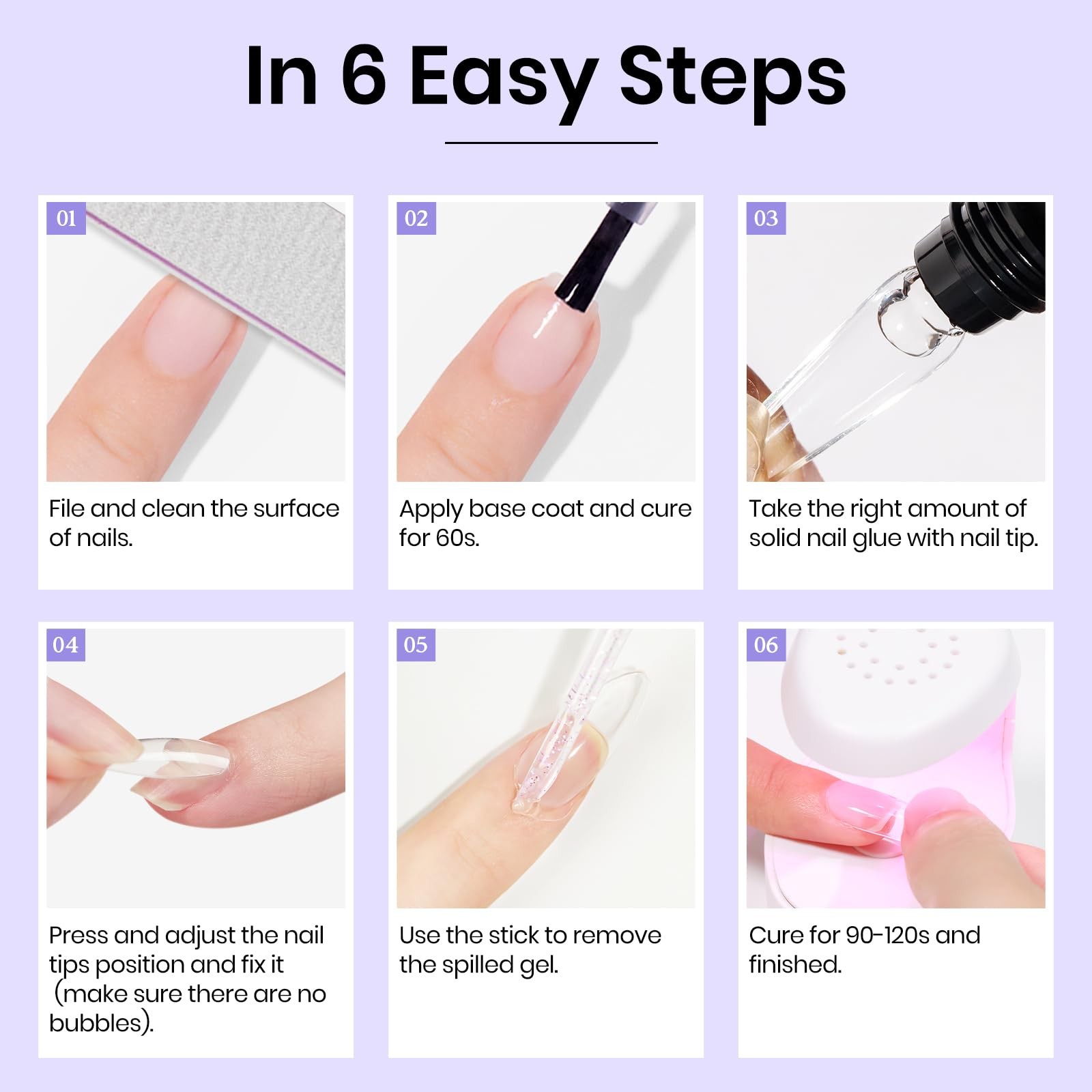 Solid Nail Glue, 30g Solid Nail Gel for Press on Nails, Super Strong Nail Gel…