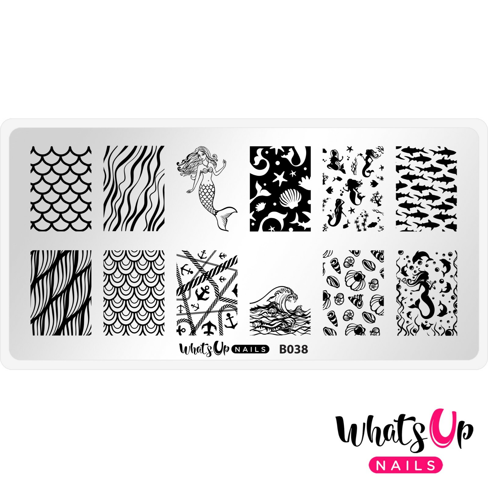 B038 Lost at Sea Stamping Plate For Stamped Nail Art Design