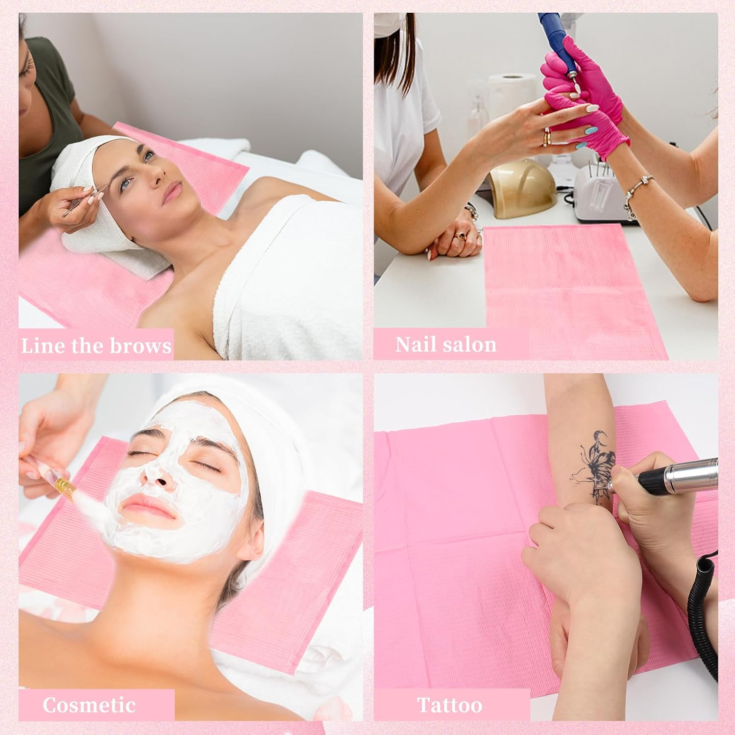 125PCS Disposable Nail Art Table Mat, Waterproof Nail Tips Art Table Towels Mat,